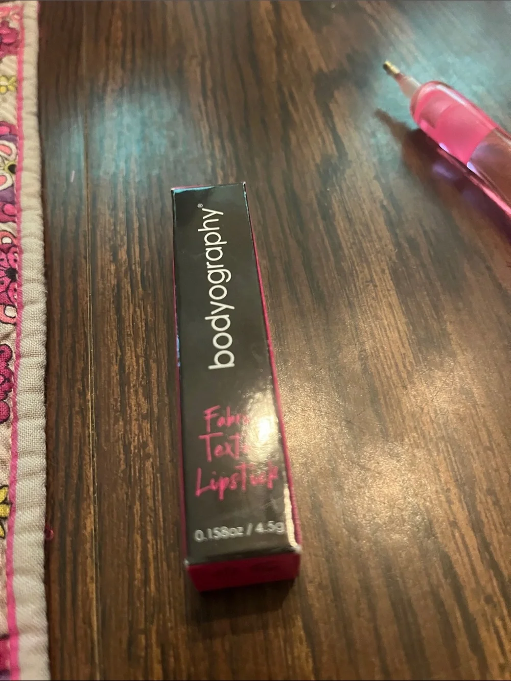 Bodyography Pink Paisley silk fabric texture lipstick 9424